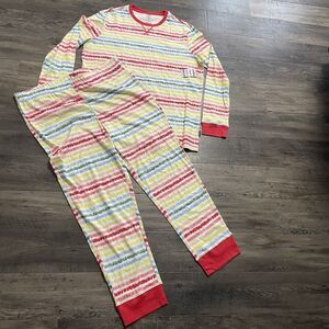 NEW Adult Crayola Kohls Pajama Set Size XL Colorful Sleepwear Loungewear Cotton